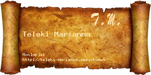 Teleki Marianna névjegykártya